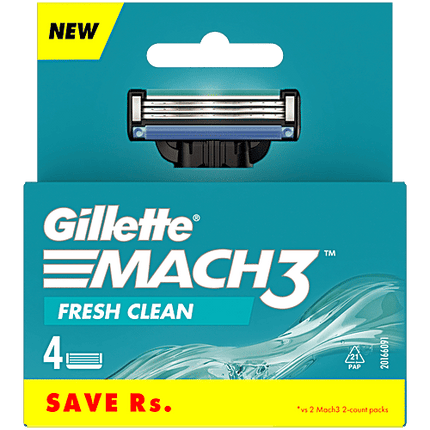 GILLETTE MACH 3 CARTRIDGES (PACK OF 4) - ToskiShop