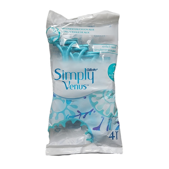 GILLETTE DISPOSABLE RAZOR 4'S - SIMPLY VENUS - ToskiShop