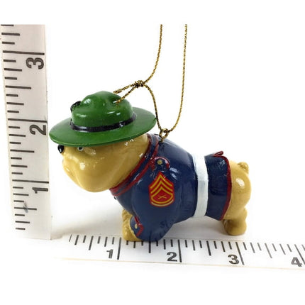 Kurt Adler U.S. Marine Corps Bulldog Resin Ornament – Hand-Painted Patriotic Christmas Tree Decoration