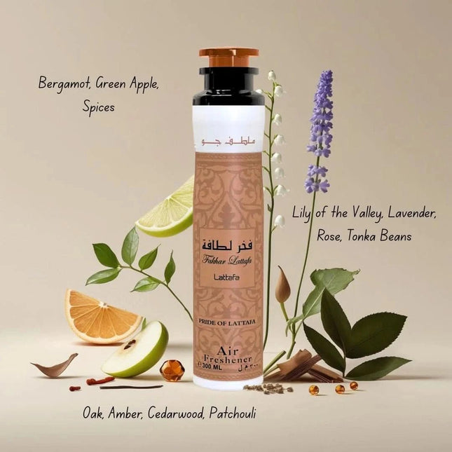 Fakhar Air Freshener 300ML (10.1 OZ) by Lattafa | A Luxurious Air Freshener with Crisp Fruits & Blooming Florals - ToskiShop