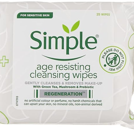 Simple Regeneration Age Resisting Cleansing Wipes (25) - ToskiShop