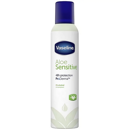 Desodorante Vaseline Aloe Sensitive 48 h de protección ProDerma 0 % alcohol en aerosol 8,4 oz
