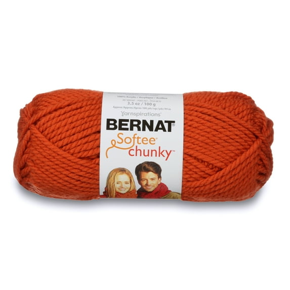 Bernat® Softee® Chunky™ #6 Super Bulky Acrylic Yarn, Pumpkin 3.5oz/100g, 108 Yards - ToskiShop