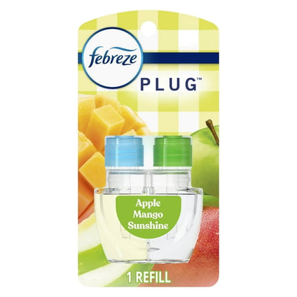 Febreze Plug In Air Freshener, Odor-Fighting Scented Oil Refill, Apple Mango Sunshine, 1 Refill - ToskiShop