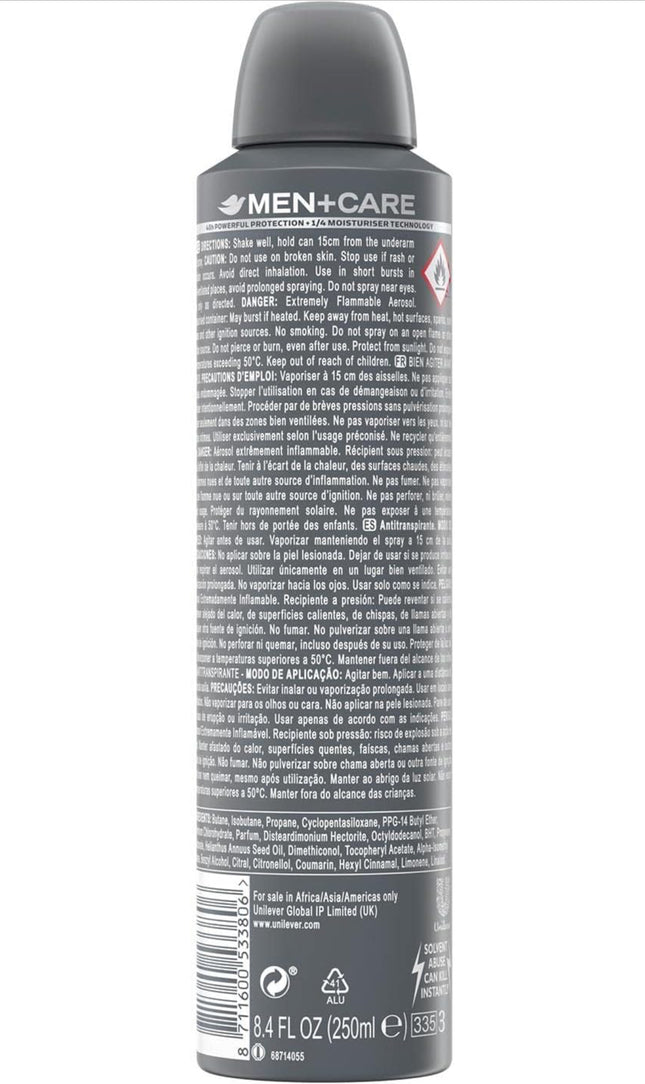 Desodorante antitranspirante en aerosol Dove for Men Plus Care Invisible Dry 250 ml