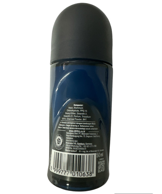 Nivea Men's Black Charcoal Anti-Bacterial Deodorant provides 72 hours of deep freshness and dryness. - ToskiShop