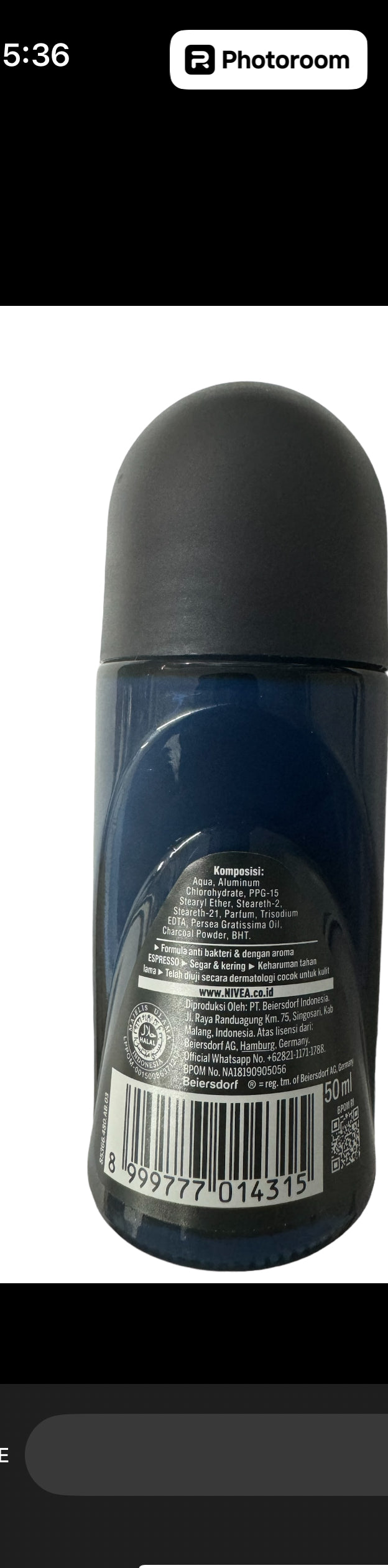 Nivea Men's Deep Black Charcoal Espresso 72-Hour Deodorant with Anti-Bacterial Protection. - ToskiShop