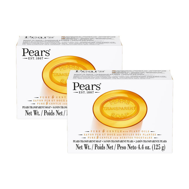 Pears Pura y Suave con Glicerina y Aceites Naturales - Jabón en Barra - Ámbar - 2 unidades