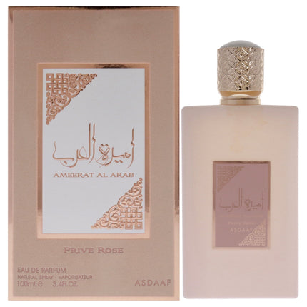 Lattafa Ameerat Al Arab Prive Rose, Eau de Parfum en spray de 3.4 oz (100 ml)