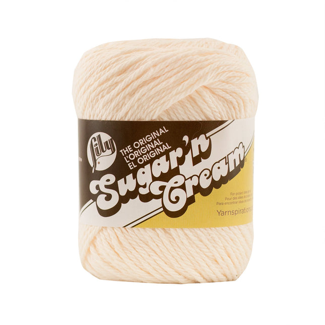Lily Sugar'n Cream Medium 100% Cotton Soft Ecru Yarn, 120 yd - ToskiShop
