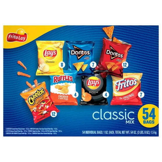 Frito Lay Classic Mix, 1 oz, Variety Pack, 54-count - ToskiShop